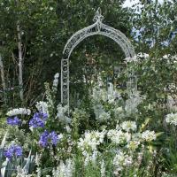 English country garden border at the Hampton Court flower show