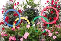 Olympic themed floral display at the RHS Hampton court flower show 2016